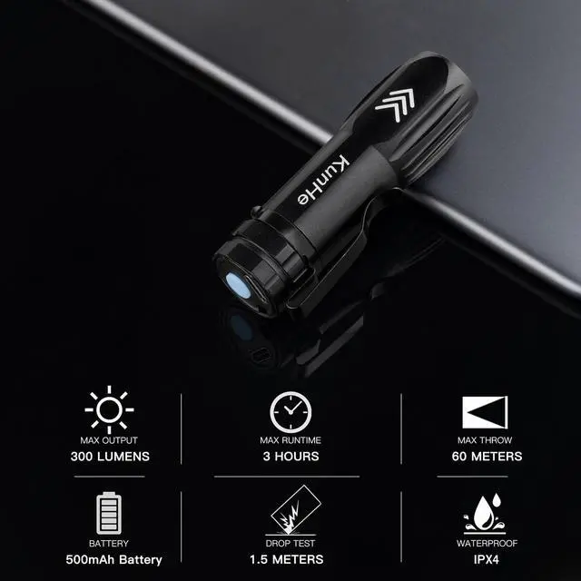 Alt view image 3 of 7 - Small Rechargeable Flashlights Mini LED Pocket Flashlight USB-C Bulk Flash Light Clip for Home EDC Stocking Stuffers for Men Adults 5 Pack