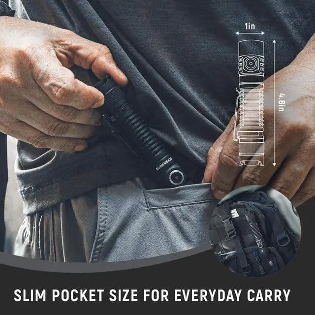 Alt view image 4 of 7 - Sofirn SP31 V3.0 Tactical Flashlight Rechargeable, 2000 High Lumen Pocket Flashlight with Powerful LED, Dual Switches and Battery for EDC, Home, Emergency, Heavy Duty, IP68 Waterproof / Compact Built