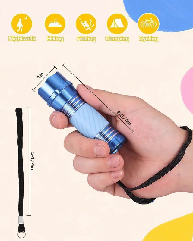 Alt view image 3 of 7 - 4-Pack Mini LED Aluminum Flashlight Party Favors Colors Assorted for Hurricane Supplies with Handle Glow in Dark