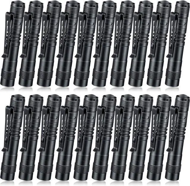 Main image of 20 Pcs Mini Pen Light Flashlights Gifts for Fathers Day Pocket Flashlights Pen with Clip Small LED Handheld Slim Torches Without Battery(3.54 Inch Black)