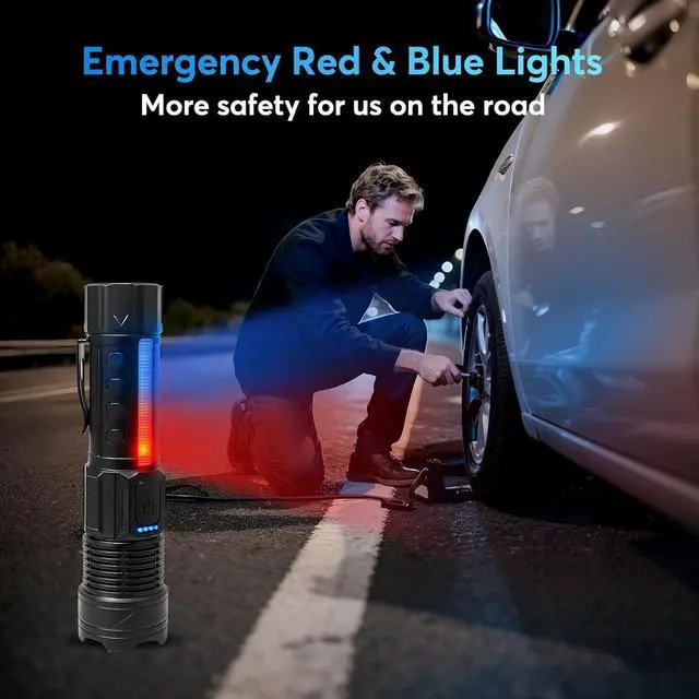 Alt view image 3 of 7 - JIJ Flashlight 3 Pack, Rechargeable Flashlights High Lumens, 7 Modes LED Flashlight with IP67 Waterproof, Adjustable Handheld Tactical Flashlight for Camping, Home Emergency, Outdoor
