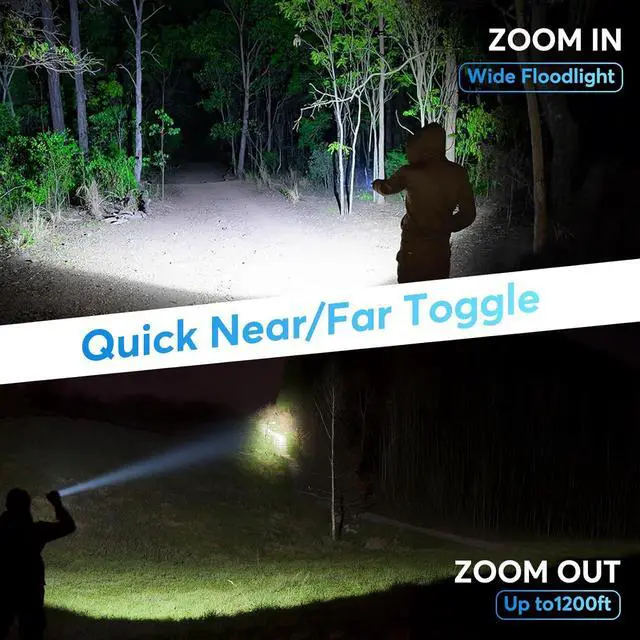 Alt view image 7 of 7 - JIJ Flashlight 3 Pack, Rechargeable Flashlights High Lumens, 7 Modes LED Flashlight with IP67 Waterproof, Adjustable Handheld Tactical Flashlight for Camping, Home Emergency, Outdoor