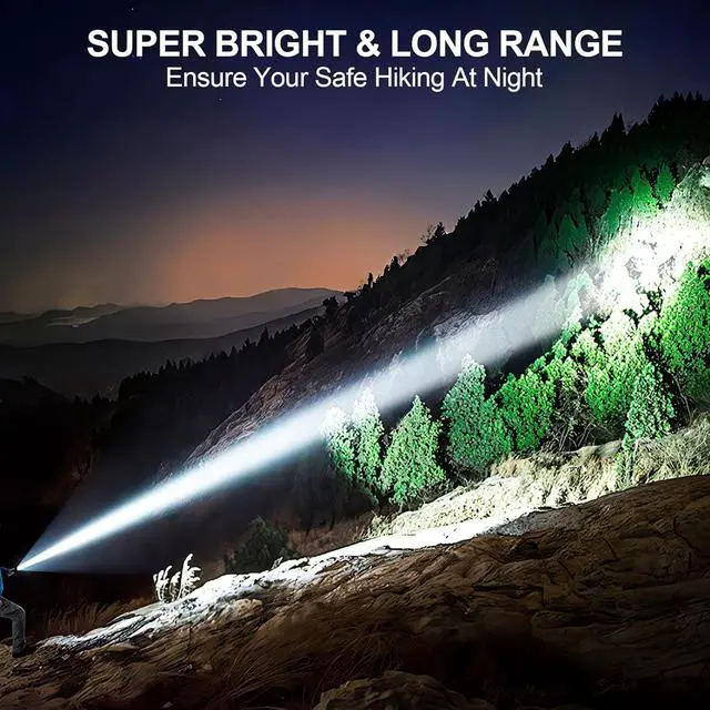 Alt view image 2 of 7 - Rechargeable Flashlights High Lumens Super Bright LED Small Powerful Tactical Flashlight with Memory Function 6Modes Pocket Waterproof Flash Light for Camping Emergency