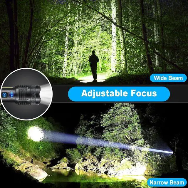 Alt view image 5 of 7 - 3 Pack Rechargeable Flashlights 9000 High Lumen Ultra Bright LED Flash Light for Home High Powered Flashlights with 7 Light Modes IPX7 Waterproof for Camping
