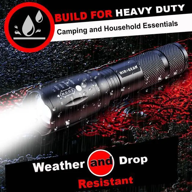 Alt view image 6 of 7 - 1 Mode Flashlights 4 Pack Super Bright Zoomable LED Tactical Flashlight High Lumens Water Resistant Portable Pocket Flash Light for Emergency Camping Home and Gift - SL2000