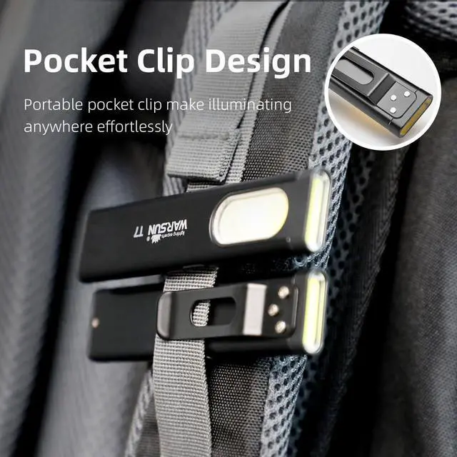 Alt view image 4 of 7 - Compact Multi-Mode Pocket LED Flashlight - 675LM USB-C Rechargeable IPX4 Dual Material Red/Blue Strobe for Everyday Carry & Travel