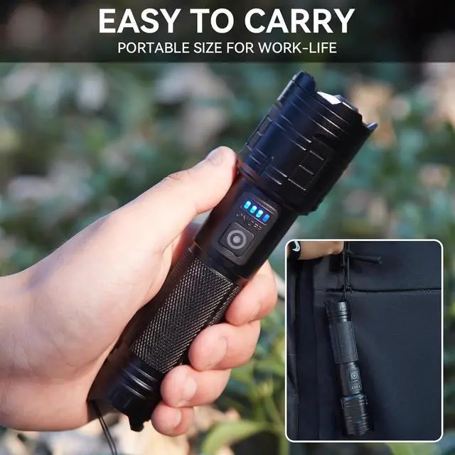 Alt view image 6 of 7 - Rechargeable Flashlights 90 000 High Lumen 2 Pack Super Bright LED Flashlight with 5 Modes High Powered Flash Light for Home Camping Outdoor