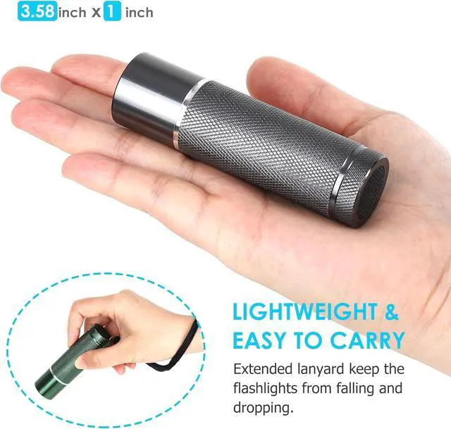 Alt view image 3 of 7 - 24-Pack Flashlights Set Aluminum LED Flashlights Include AAA Batteries & Lanyard Super Bright 100 Lumen Flashlight for Party Favors Camping Hurricane Supplies