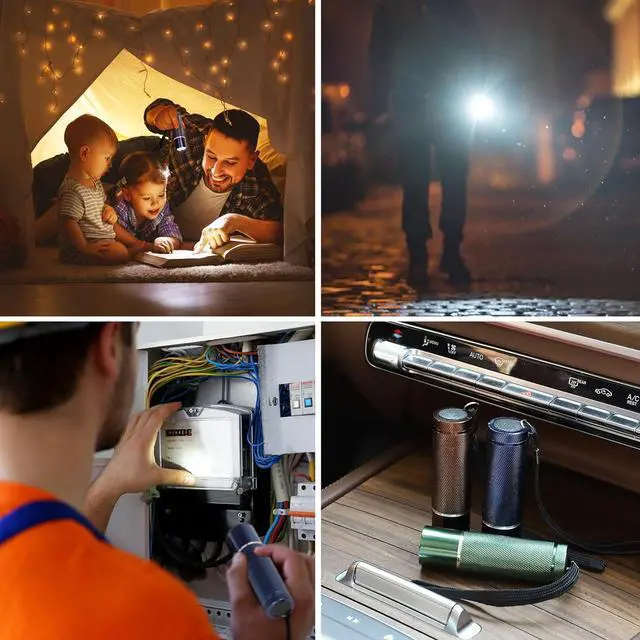 Alt view image 7 of 7 - 24-Pack Flashlights Set Aluminum LED Flashlights Include AAA Batteries & Lanyard Super Bright 100 Lumen Flashlight for Party Favors Camping Hurricane Supplies