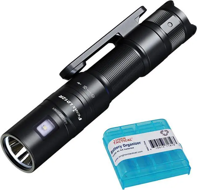 Main image of LD12R EDC Flashlight 600 Lumen USB-C Rechargeable AA Compatible Main and Side Dual LEDs Work Light with Magnetic Clip and Lumentac AA Organizer
