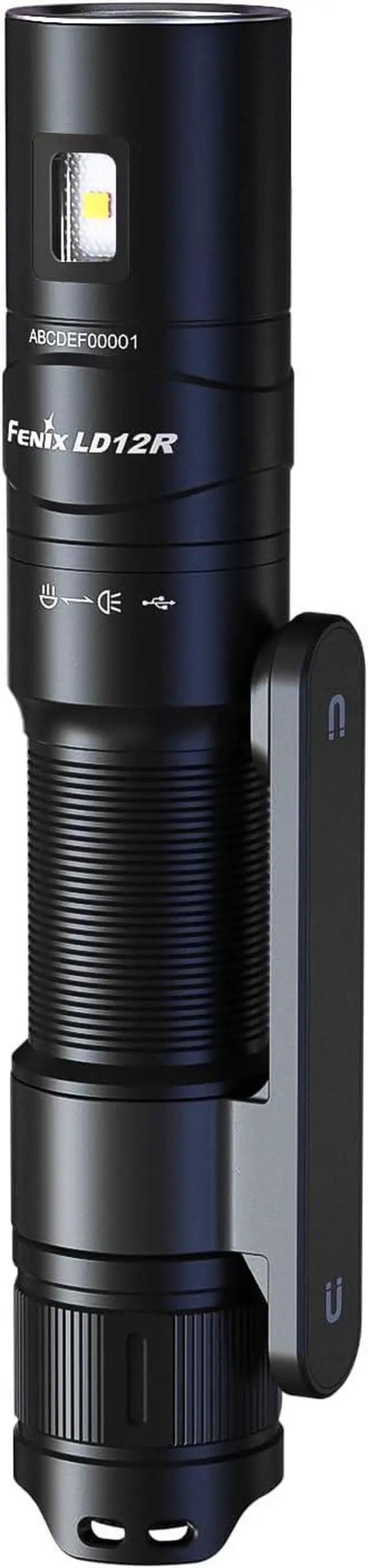 Alt view image 4 of 7 - LD12R EDC Flashlight 600 Lumen USB-C Rechargeable AA Compatible Main and Side Dual LEDs Work Light with Magnetic Clip and Lumentac AA Organizer