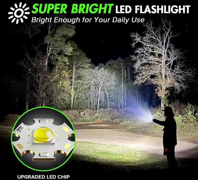 Alt view image 2 of 7 - LED Flashlight High Lumens SR2000 Pro 4 Pack Brighter Tactical Flashlights with 5 Modes & Zoomable Powerful Mini Flash Light for Emergency Camping Hiking (Colorful)