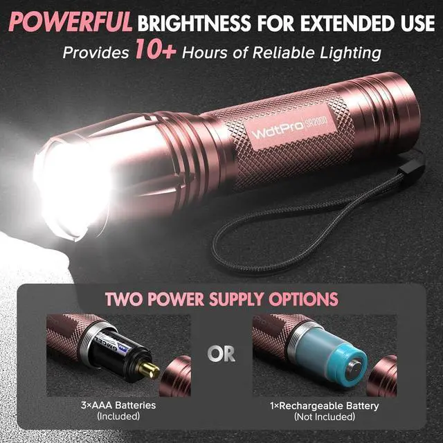 Alt view image 4 of 7 - LED Flashlight High Lumens SR2000 Pro 4 Pack Brighter Tactical Flashlights with 5 Modes & Zoomable Powerful Mini Flash Light for Emergency Camping Hiking (Colorful)