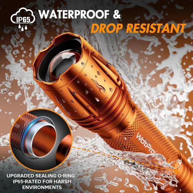 Alt view image 5 of 7 - LED Flashlight High Lumens SR2000 Pro 4 Pack Brighter Tactical Flashlights with 5 Modes & Zoomable Powerful Mini Flash Light for Emergency Camping Hiking (Colorful)