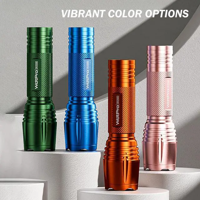 Alt view image 7 of 7 - LED Flashlight High Lumens SR2000 Pro 4 Pack Brighter Tactical Flashlights with 5 Modes & Zoomable Powerful Mini Flash Light for Emergency Camping Hiking (Colorful)