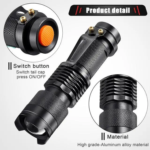 Alt view image 2 of 7 - Honoson 4 Pieces Red Light Flashlight LED Single Mode Torch 1 Mode Scalable Red Lens Filter Flashlight for Night Astronomy Aviation Observation Beach Turtle Safe