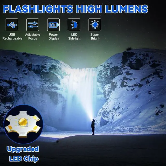 Alt view image 2 of 7 - 3Pack Rechargeable Flashlights 7Mode Flashlights High Lumens Super Bright LED Flashlight Adjustable Tactical Flash Light High Powered Flash Light Handheld Flashlight for Home Emergency Camping