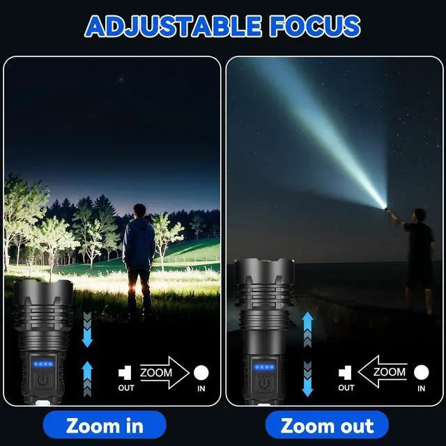 Alt view image 4 of 7 - 3Pack Rechargeable Flashlights 7Mode Flashlights High Lumens Super Bright LED Flashlight Adjustable Tactical Flash Light High Powered Flash Light Handheld Flashlight for Home Emergency Camping