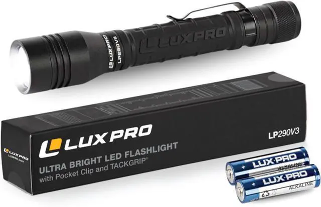 Main image of LP290V3 LED Flashlight - Bright 300 Lumens with 3 Light Modes - Aircraft-Grade Aluminum with IPX4 Waterproof Protection & Patented TackGrip - Camping Outdoor Home - Batteries Included