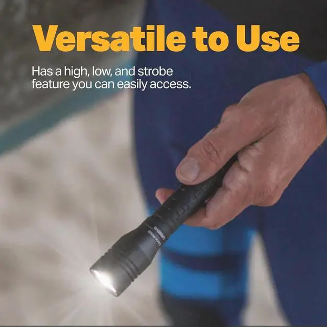 Alt view image 4 of 6 - LP290V3 LED Flashlight - Bright 300 Lumens with 3 Light Modes - Aircraft-Grade Aluminum with IPX4 Waterproof Protection & Patented TackGrip - Camping Outdoor Home - Batteries Included