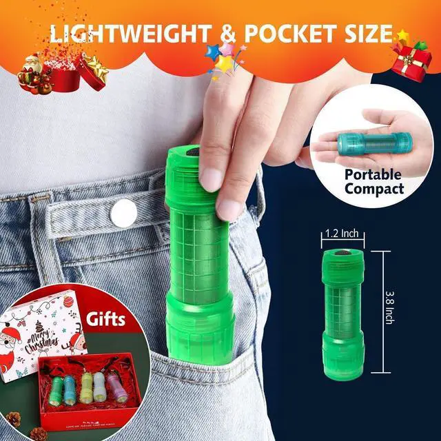 Alt view image 4 of 7 - 7 Pack Glow in Dark Flashlights Mini 9-LED Flashlight for Kids Party Bulk Flashlights with Batteries for Class TeachingCamping Wedding