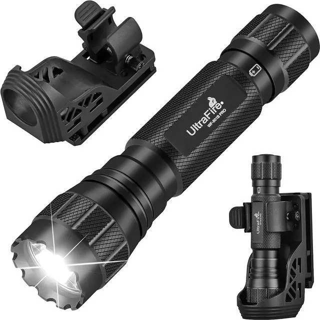 Main image of ULTRAFIRE Tactical Flashlight with Holster, 1200 High Lumens Law Enforcement LED Flashlights with Belt Holder, Police Flashlight with Holster for Duty Belt WF-501B PRO