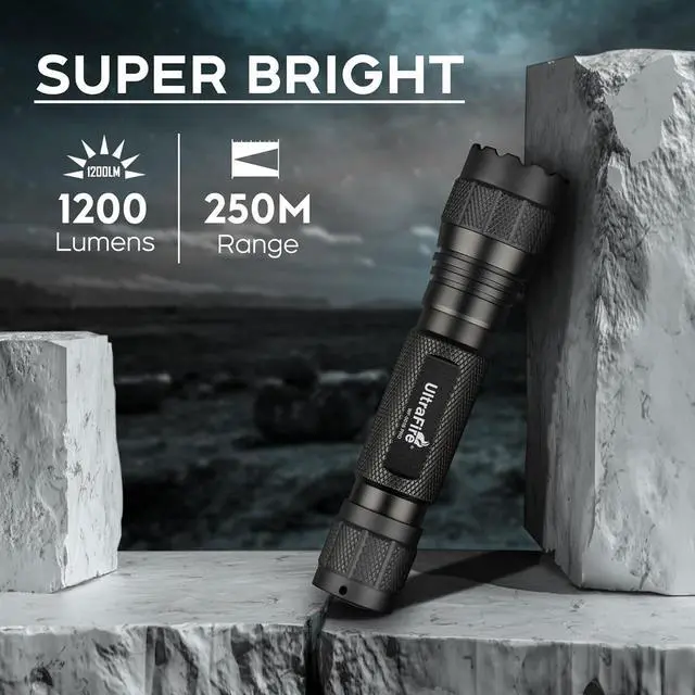 Alt view image 3 of 7 - ULTRAFIRE Tactical Flashlight with Holster, 1200 High Lumens Law Enforcement LED Flashlights with Belt Holder, Police Flashlight with Holster for Duty Belt WF-501B PRO