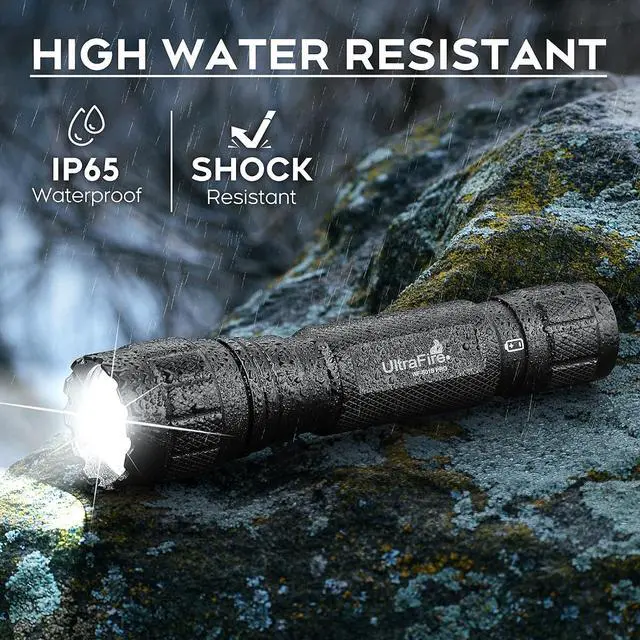Alt view image 6 of 7 - ULTRAFIRE Tactical Flashlight with Holster, 1200 High Lumens Law Enforcement LED Flashlights with Belt Holder, Police Flashlight with Holster for Duty Belt WF-501B PRO