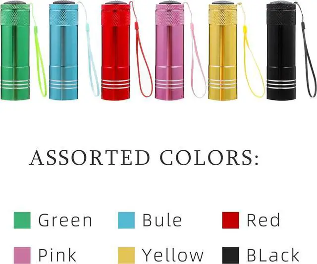 Alt view image 3 of 6 - 6 Pack Mini Flashlight Bulk for Kids Small Aluminum LED Powerful Handheld Torches Set with Lanyard High Lumens Batteries Included for Boys Girls Party Favors Travel Night Reading Christmas Gifts