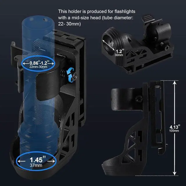 Alt view image 6 of 7 - Tactical Flashlights High Lumens-1200 LM Police Flashlight with Holster for Duty Belt Single Mode LED Flashlight for Camping/Law Enforcement-Sentinel-X1