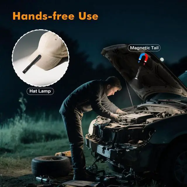 Alt view image 4 of 6 - T2A Compact EDC Flashlight 1500 High Lumens AA Rechargeable LED Flashlight Super Bright Small Tactical Tail Switch Pocket Pen Light with Magnet for Camping Hiking Outdoor Home Emergency