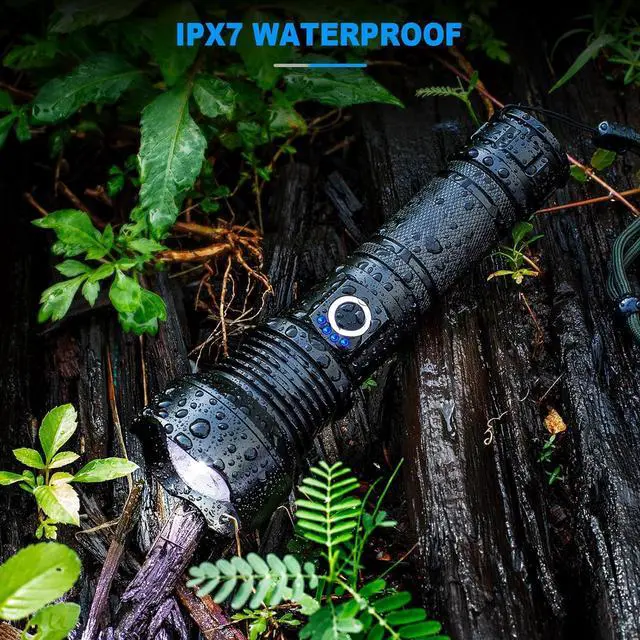 Alt view image 7 of 7 - Flashlights High Lumens Rechargeable 2 Pack 9000 Lumens Super Bright Flashlight 5 Modes LED Flashlight IPX7 Waterproof Powerful Flash Light for Home Outdoor Activities