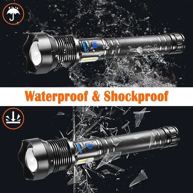 Alt view image 6 of 7 - Flashlights High Lumen Rechargeable Heavy Duty Rechargeable Flashlights Adjustable Focus Tactical Flashlight with 8 Modes Super Bright Flashlight for Home Camping