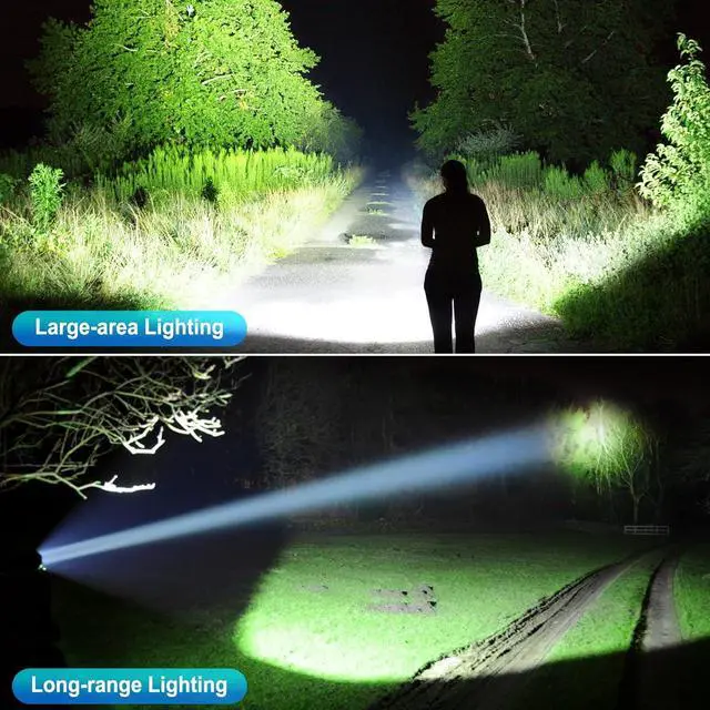 Alt view image 7 of 7 - Rechargeable LED Flashlights High Lumens 990 000 Lumens Super Bright Flashlight 7 Modes w/COB Work Light Powerful Flash Light for Outdoor Emergency Hiking Camping
