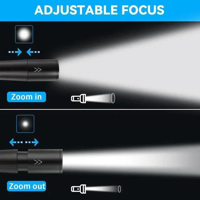 Alt view image 4 of 7 - 3Pack Pen Flashlight Pen Light Flashlights High Lumens Small LED Flashlight Adjustable Tactical Flash Light Waterproof Pocket Flashlights with Clip Aluminum Mini Lights for Inspection Emergency