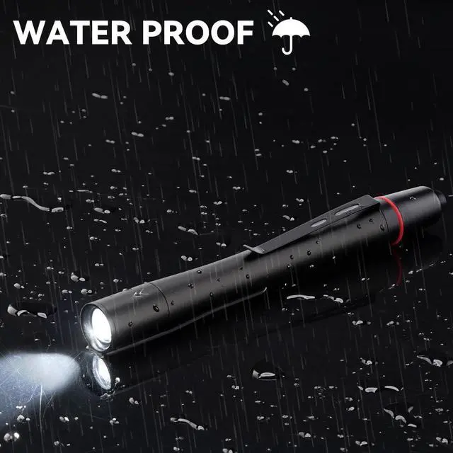Alt view image 5 of 7 - 3Pack Pen Flashlight Pen Light Flashlights High Lumens Small LED Flashlight Adjustable Tactical Flash Light Waterproof Pocket Flashlights with Clip Aluminum Mini Lights for Inspection Emergency