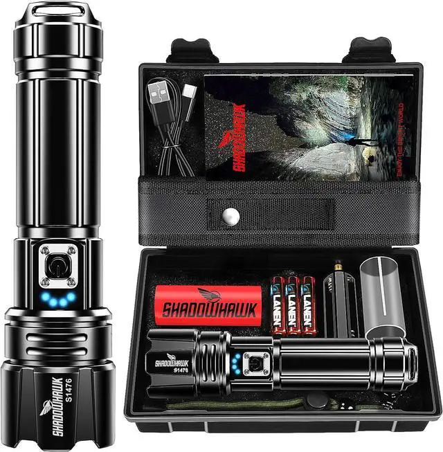 Main image of Flashlight 2000 High Lumens Rechargeable - 30W Super Bright LED Flash Light | 5000ft Beam & 12H Long Lasting USB C High Powered Handheld Police Flashlight for Home Camping Hiking Emergency