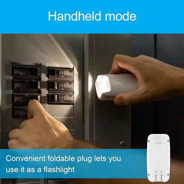 Alt view image 3 of 6 - 4-in-1 LED Power Failure Light Plug-In 40 Lumens Auto On/Off Dusk-to-Dawn Sensor Emergency Flashlight Task Light Night Light and Power Outage Light  49578 (2 Pack)