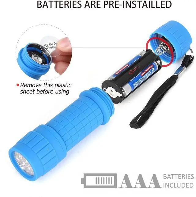 Alt view image 5 of 6 - 30-Pack 9-LED Mini Flashlight Set AAA Batteries are Included and Pre-Installed Perfect for Gift Class Teaching Camping Wedding Favor