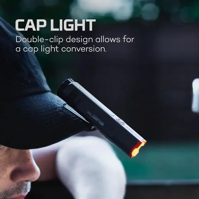 Alt view image 2 of 3 - NEBO Mini Larry 500 Pocket Flashlight | 500 Lumens, 2 Light Modes, Compact, Rechargeable COB Work Light & Mini Flashlight, Magnetic Base & Steel Clip, Waterproof, Includes USB-C Charging Cable