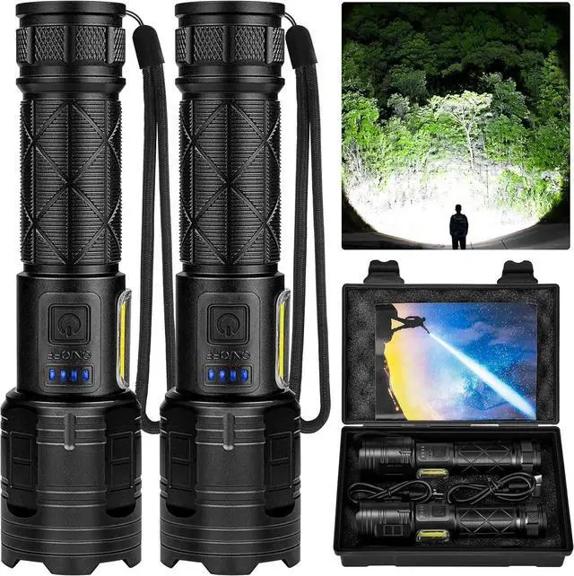 Main image of Rechargeable LED Flashlights High Lumens Super Bright Flashlight with 7 Modes & Waterproof Powerful USB Rechargeable Handheld Flash Light for Camping Home