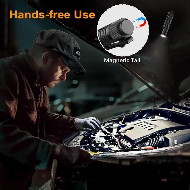 Alt view image 4 of 6 - T1A Mini Pocket EDC Flashlight with Clip 1300 Lumen Compact AA Rechargeable LED Little Flashlights Super Bright Tail Switch Small Flash Light with Magnet for Camping Hiking Outdoor Emergency