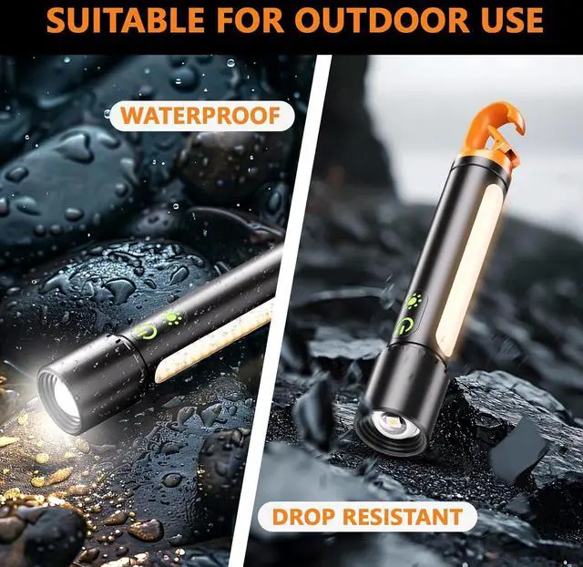 Alt view image 6 of 7 - Rechargeable Led Flashlight High Lumens 30W Super Bright Flashlight 2000 Lumen Magnetic Flashlight with 9 Modes Waterproof Strong Police Flash Light for Emergencies Car Camping Hiking Home Outdoor