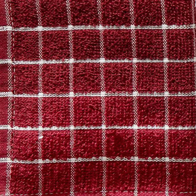 Alt view image 3 of 7 - Basic Terry Collection Windowpane Dishcloth Set 12x12 Wine 6 Piece
