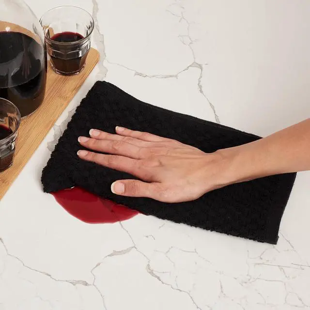 Alt view image 2 of 7 - Kitchen Towels - Dish Towels and Dish Cloths - Hand Towel and Dishcloths Sets - 100% Soft Ring Spun Combed Cotton - Great for Cooking in Kitchen or Household Cleaning - Size 15 x 25 (Black 24)