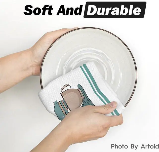 Alt view image 5 of 6 - Ware Funny Coffee Kitchen Towels Dish Towels 18x26 Inch Farmhouse Daily Holiday Cooking Baking Decoration Cleaning Set of 4