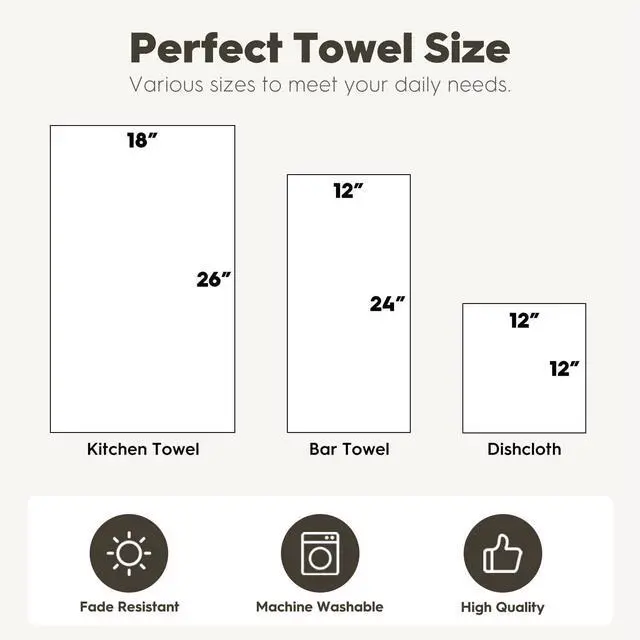 Alt view image 7 of 7 - Flowers Wildflower Fall Bar Kitchen Towels 12x24 Inch Quick Dry Microfiber Cloth Dish Towels for Kitchen Drying Set of 2