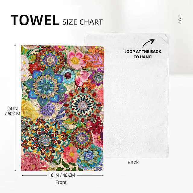 Alt view image 2 of 6 - Boho Floral Kitchen Towels Set of 2 Colorful Flowers Dish Towels Absorbent Soft Hand Tea Bar Towels for Farmhouse Home Decor