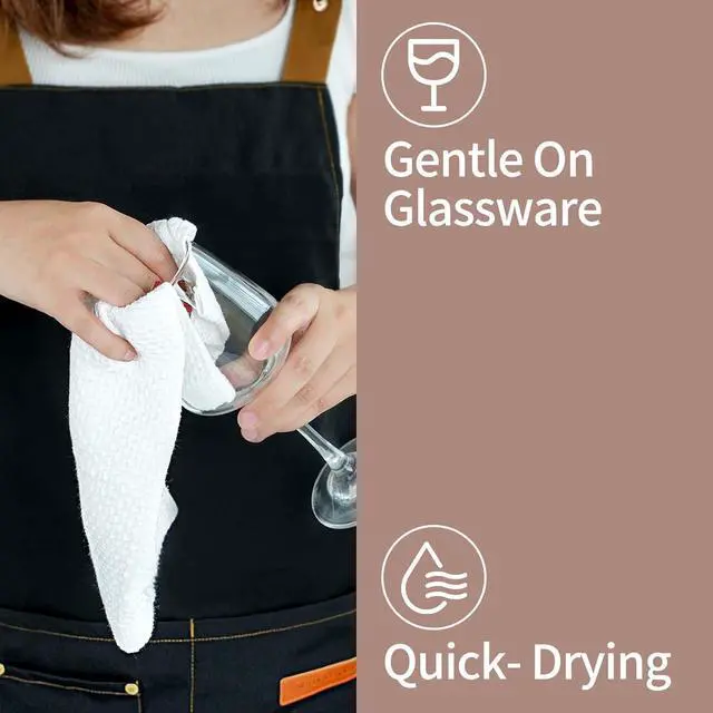 Alt view image 5 of 7 - 100% Honeycomb Cotton Kitchen Dish Cloths 12x12 Inch 8-Pack Super Absorbent & Reusable Quick-Dry & Lint-Free Ideal for Kitchen Glass Car and Household Cleaning