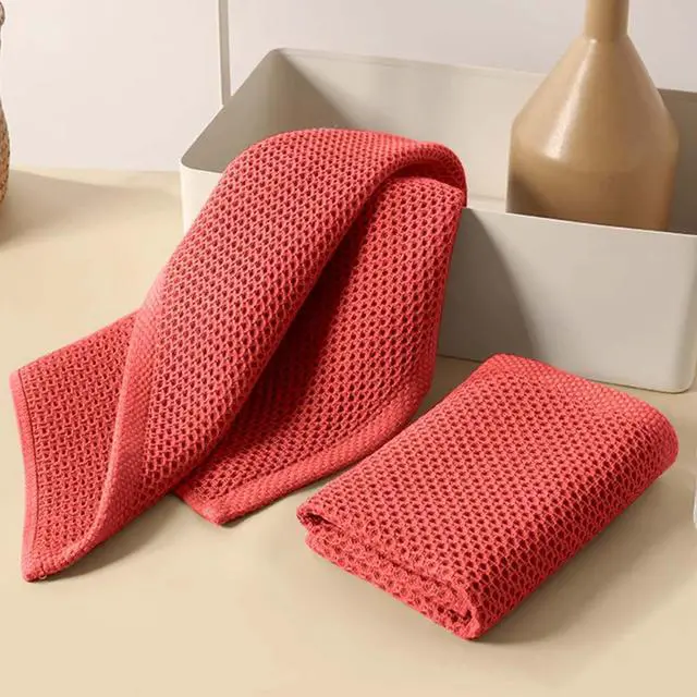 Alt view image 7 of 7 - 100% Honeycomb Cotton Kitchen Dish Cloths 12x12 Inch 8-Pack Super Absorbent & Reusable Quick-Dry & Lint-Free Ideal for Kitchen Glass Car and Household Cleaning